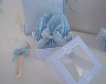 Dollhouse Shower Cap. Polka Dots. One inch scale toiletry