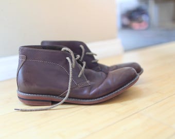 vintage brown leather oxford ankle boots mens 11