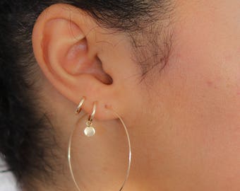 Thin Gold Hoop Earrings - Large Hoop Earrings - Minimalist Jewelry - Gold Filled Earrings - Thin Hoop Earrings - Simple Hoop Earrings