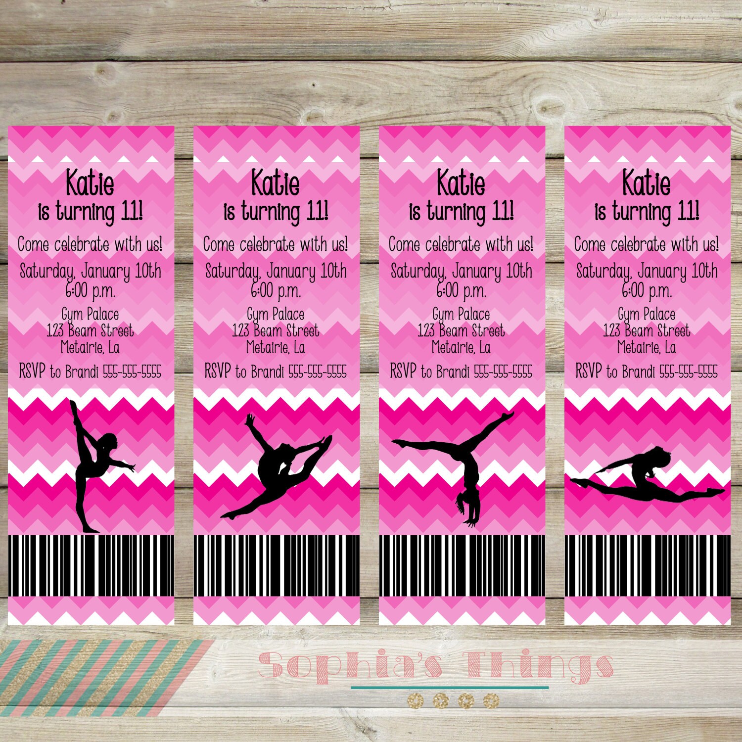 gymnastics party invitations free printable