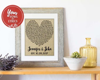Personalized Gift for Him Wedding Anniversary Gift Wedding Gift One Year Anniversary Gift First Dance Song Lyrics 1st Anniversary Gifts