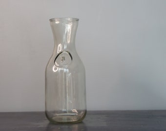 Vintage 1852 Paul Mason Clear Glass Milk Bottle 9.5"