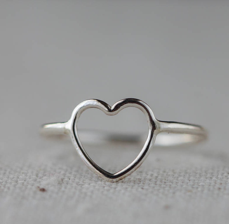 Heart Ring Valentine Sterling Silver Jewelry Open Heart