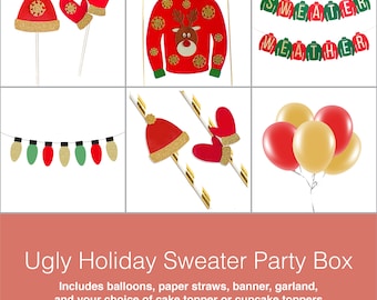 Ugly holiday sweater party box