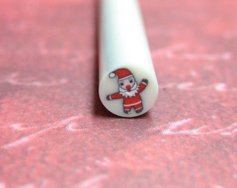 Polymer clay canes Christmas Santa Claus 1pcs for miniature foods decoden and nail art supplies