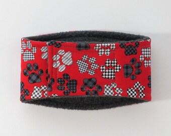 Pawprints on Red Male Dog Belly Band, dog diaper, belly bands by trina, dog wrap