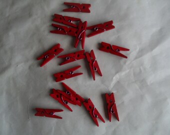 Small Red Clothes Pins for Crafting Banners and More