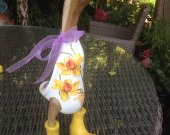Beautiful daffodil duck in boots