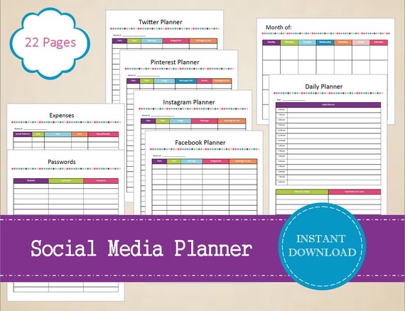 Social Media Planner | social media planner social media kit organized social Social Media Planner | social media planner social media kit organized social
