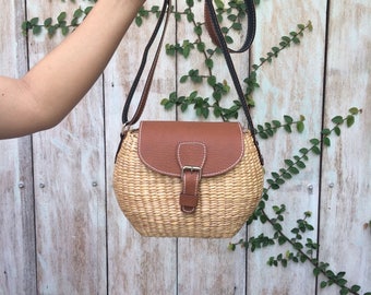 Cute Small Straw Bag / straw handbag / Summer Hand bag / straw tote / straw purse Shoulder Bag / seagrass bag / wicker bag