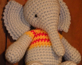 Descarga instantánea - PDF - Francis, el elefante - 27 cm amigurumi patrón de crohet en español