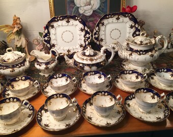 Antique Coalport C.1830 Tea set 38 Pieces.