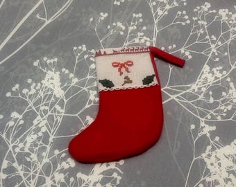 Cute Christmas stocking embroidered and accessorised Christmas