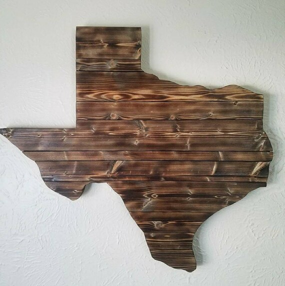 Large Reclaimed Wood Texas Wall Art Large Torched Wood