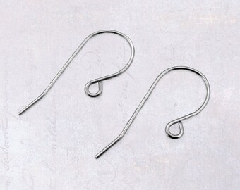 20 x Pairs Stainless Steel Earring Hooks Earwires 20 Gauge - Simple Design Shepherd Hook Ear Wires