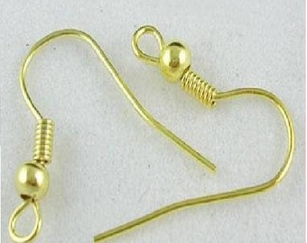 100 hooks gold earrings