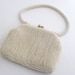 Pearl Evening Bag - vintage purse, evening bag, white pearl bag, clasp, pearl handle, dressy clutch, formal evening bag, wedding, prom