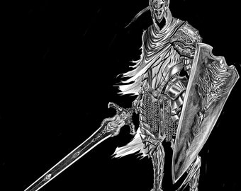 Abysswalker Knight Artorias , Dark Souls, Art Print, Illustration Videogame Print, Game Poster, Wall Art, Dark Art