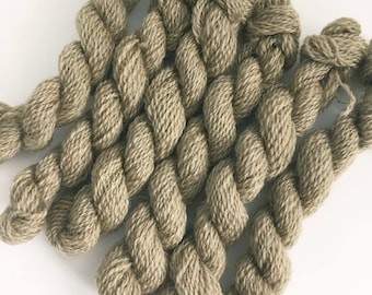 Hand dyed embroidery yarn | plant dyed | nut brown | embroidery wool | wool | laceweight knitting | cross stitch | tapestry | weaving