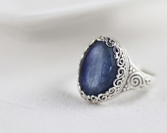 Sterling Silver Vintage Gemstone Ring - Sterling Silver Ring - Vintage Jewelry - Statement Ring - Vintage Silver Ring - Natural Gemstone