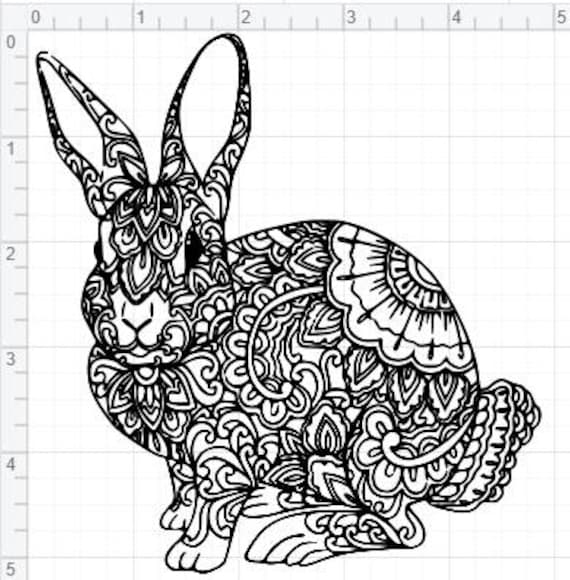 Download Mandala Bunny Design SVG PDF EPS Dxf & Studio 3 Cut Files
