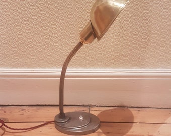 Industrial gooseneck desk lamp: professionally rewired