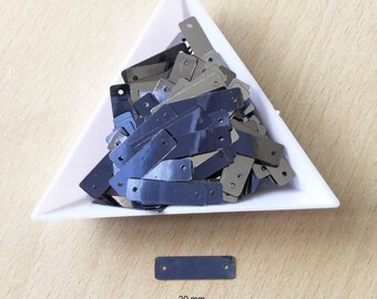 pretty silver 20 mm rectangular glitter