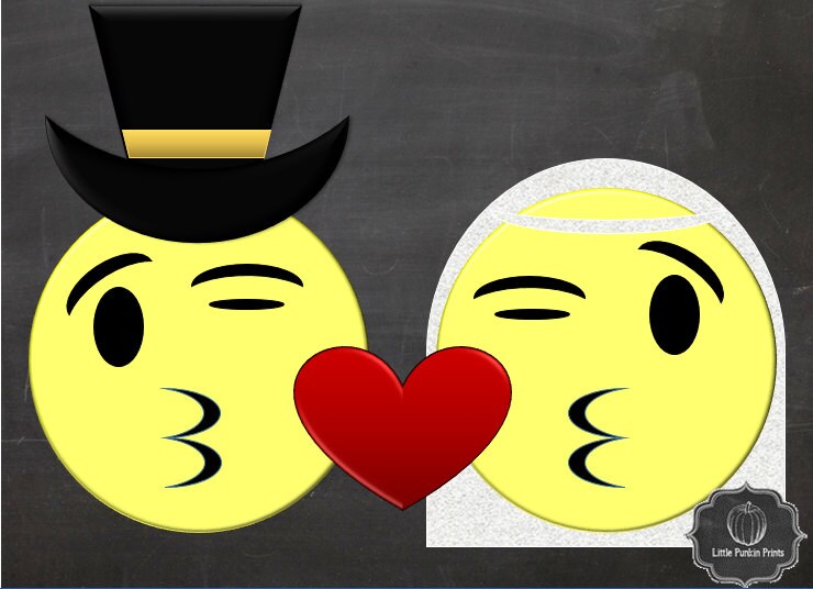 Wedding Gift Wedding Emoji Art Bride and Groom Printable