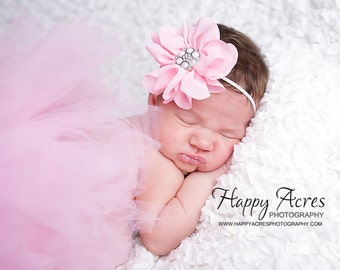 PINK PRINCESS....newborn tutu, baby tutu with vintage headband, newborn photography prop.....plum tutu, purple tutu