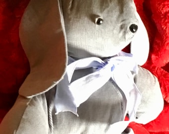 Hand Sewn Grey Corduroy Bunny