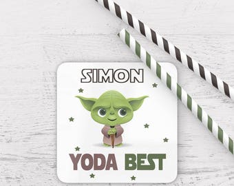 Personalised yoda best coaster, personalized yoda coaster, valentines,gift, stars wars coaster, yoda best star wars, personalized coaster