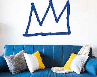Basquiat Crown Decal Basquiat Decal Basquiat Art Basquiat Wall Art Jean Michel Basquiat Art Crown Wall Decal Crown Wall Sticker Vinyl Decal