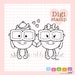 Little Monster Love Digital Monster Stamps - Love Stamp - Digital Love Stamp - Monster Art - Monster Card Supply - Monster Craft Supply