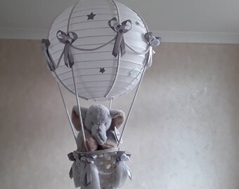 Hot Air Balloon Nursery light shade with cute little Elephant