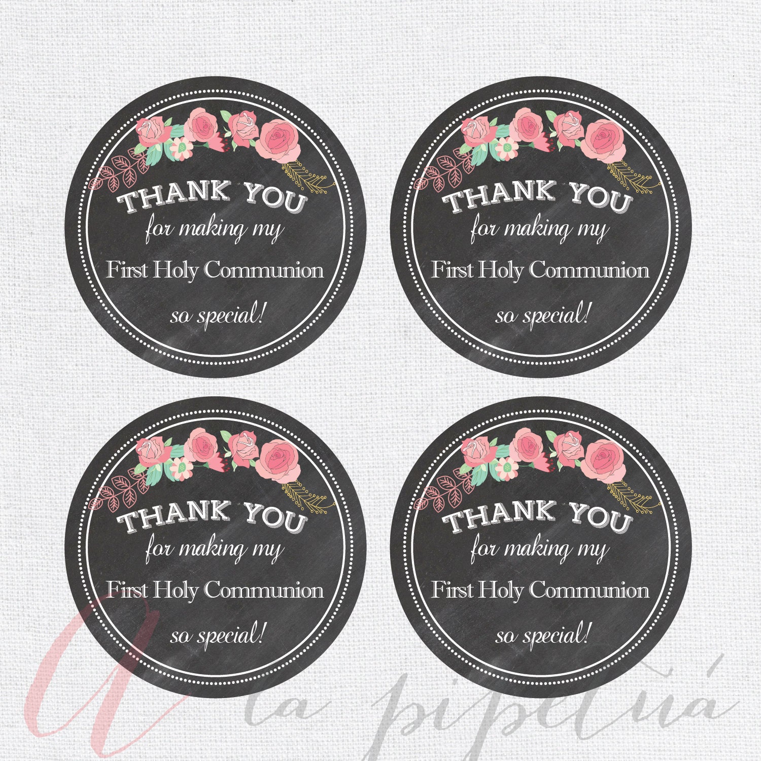 Thank You Favor Tags First munion tags Chalkboard tags