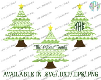 Digital Cut File, Aztec Christmas Tree, SVG, DXF, EPS, Monogram, Split, Tribal, Vinyl, Santa, Vector, Silhouette, Cricut, Holiday, Winter