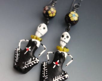 Day of the Dead Senora Skeleton Earrings