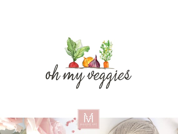 Vegan Food Logo Vegetables Logo Organic Logo Natural Food