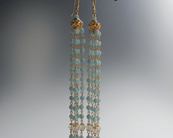 Amazonite and Moonstone Juturna Earrings