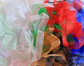 3/8" and 5/8" Organza Ribbon - Multi Colors - Bag of 15 yards