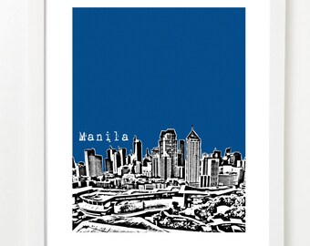 Manila Philippines - Manila City Skyline Art Print - Manila Travel Art