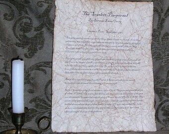 The Scarlet Pimpernel - Antiqued reproduction of first page
