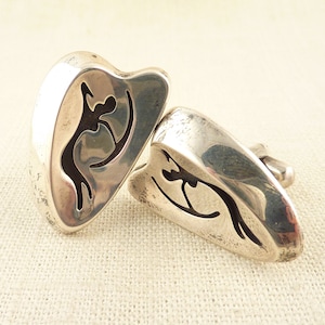 Vintage Antonio Pineda Sterling Archer Pictograph Designer Cuff Links