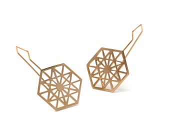 Anahata Sacred Geometry Heart Chakra Hook Earrings