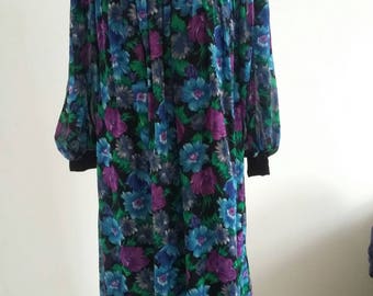 vintage floral smock dress