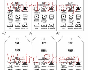 Laundry Care Tag - PDF FILE ONLY