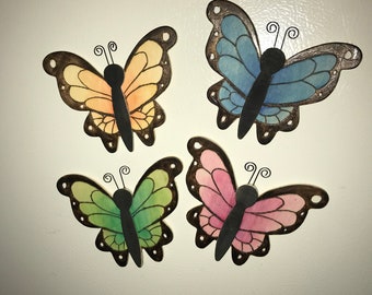Pyrography Butterfly Magnets