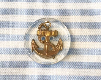 Jim Button Resin/metal button Anchor Gold