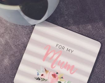 Personalised Floral Female Relative Coaster - Saying Coasters-