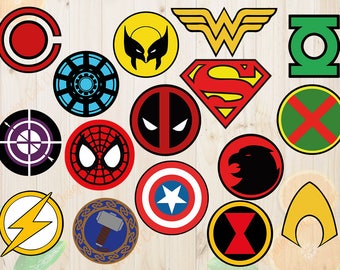 Super Heros Logos Svg, Super Heros Logos Cutfiles Dxf, Eps & Png Cutfiles, Heros Logo vectors for Cricut, Silhouette cameo, Super Hero svg